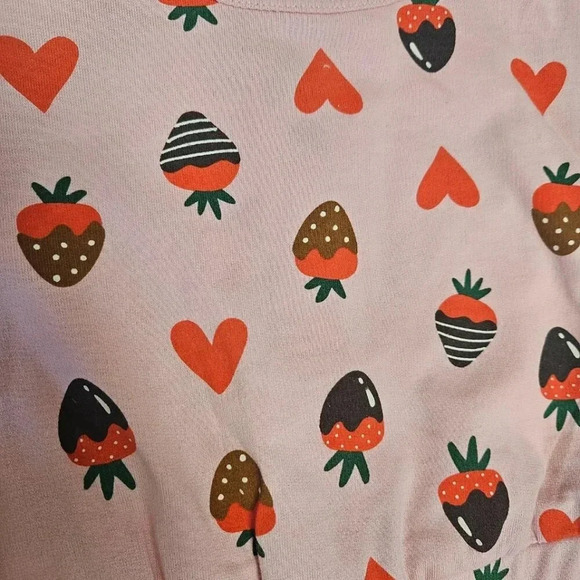 3T Toddler Girls Chocolate Strawberry Romper with Short Sleeves and POCKETS NWT - Picture 8 of 11